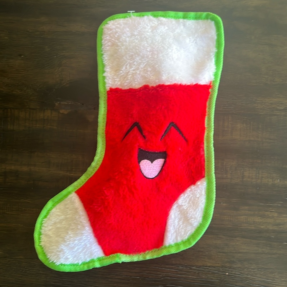 Adorable Red Squeaky Stocking Dog Toy